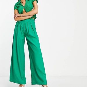 SNDYS Hills Wide Leg Pant in Green Small Women's Trousers NWT
